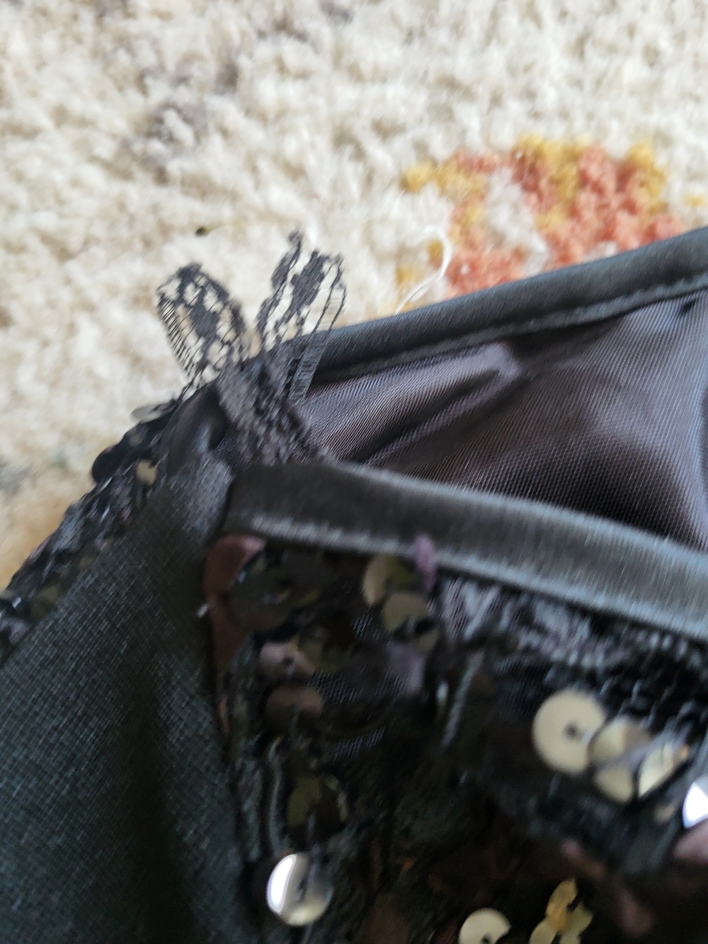 Vintage Y2k Betsy & Adam Black Beaded Prom Evening Dress - Picture 9 of 10